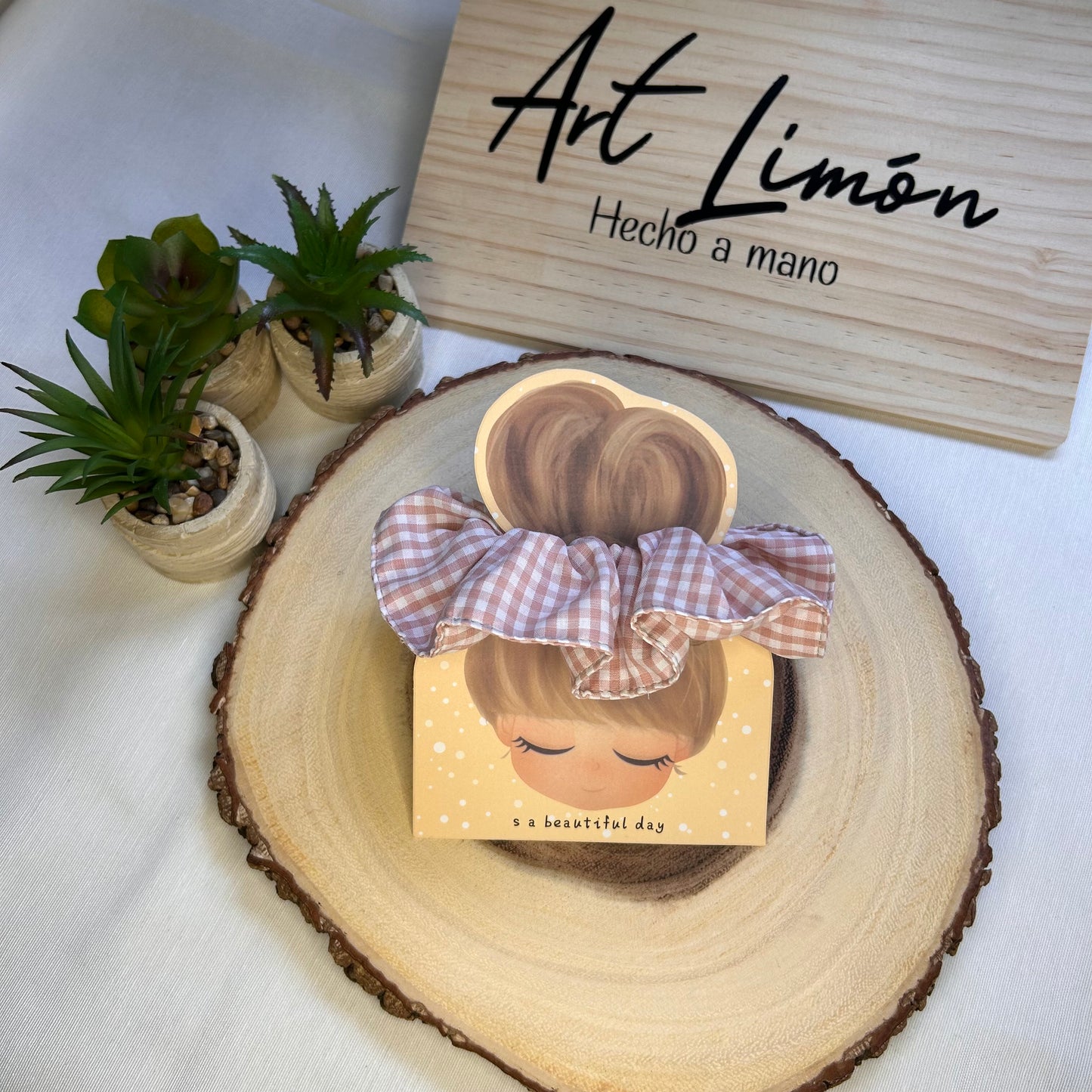 Scrunchie Vichy rosa clarito