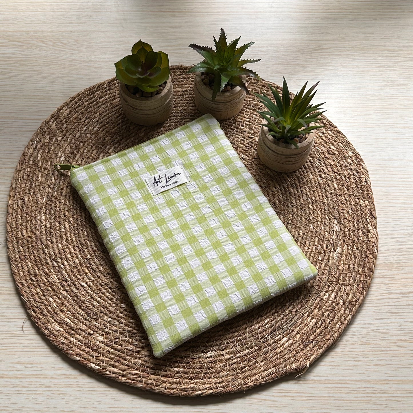 Funda para libro Vichy Verde