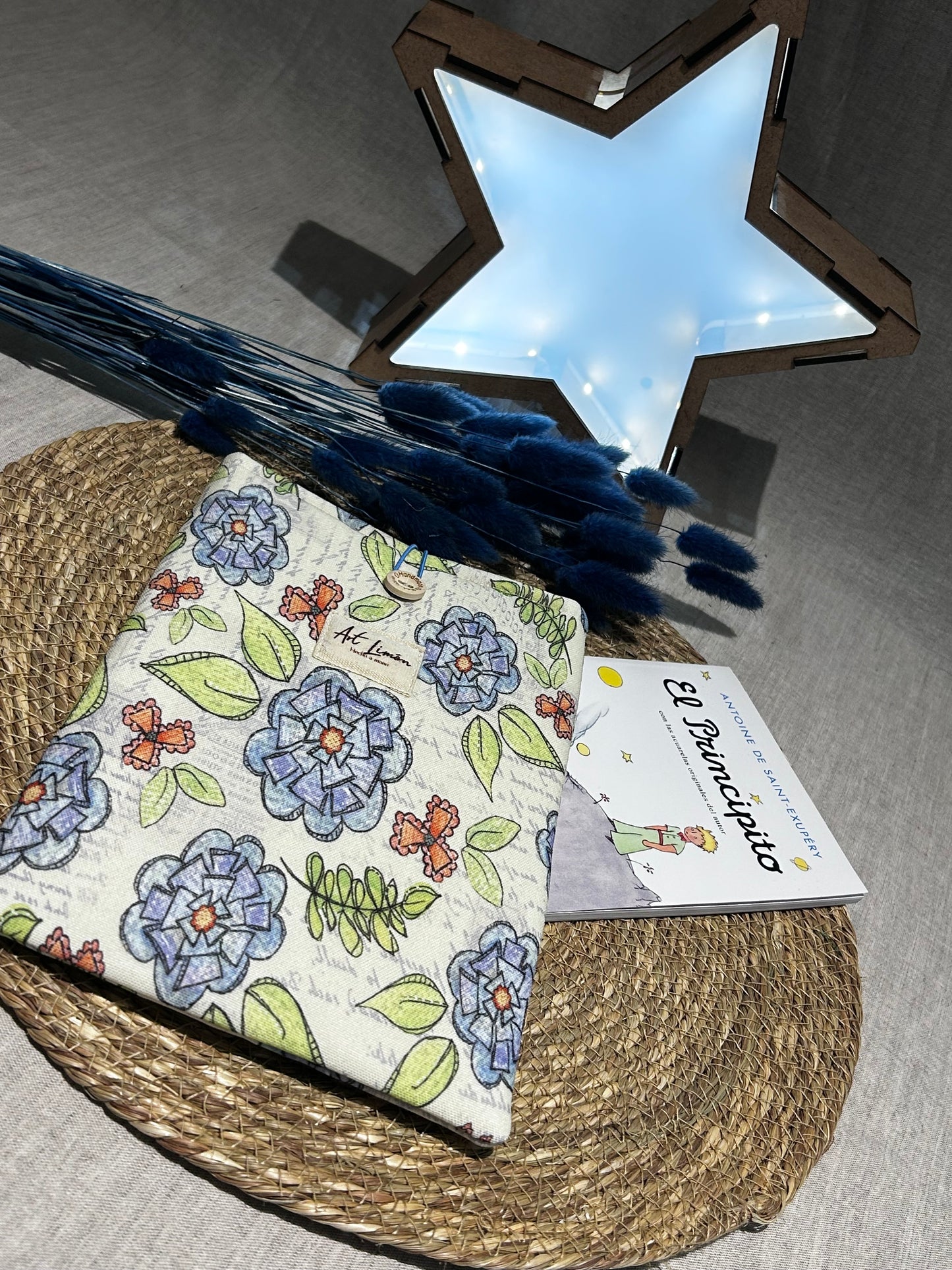 Funda para Libro de Bolsillo Flor azul