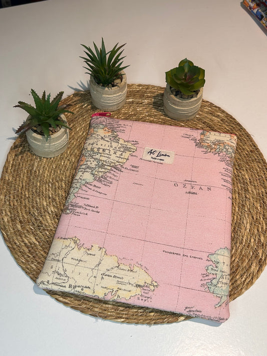 Funda para libro Mapamundi Rosa