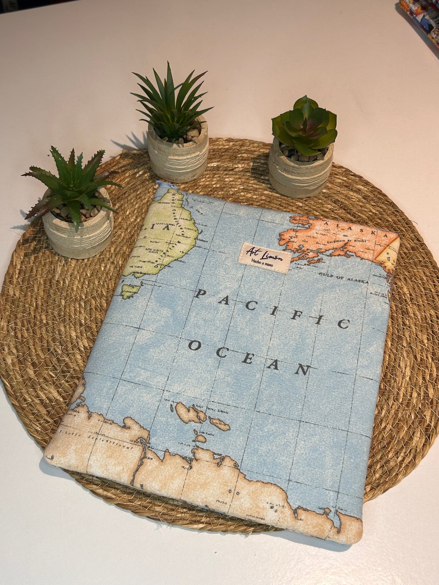 Funda para libro Mapamundi Azul