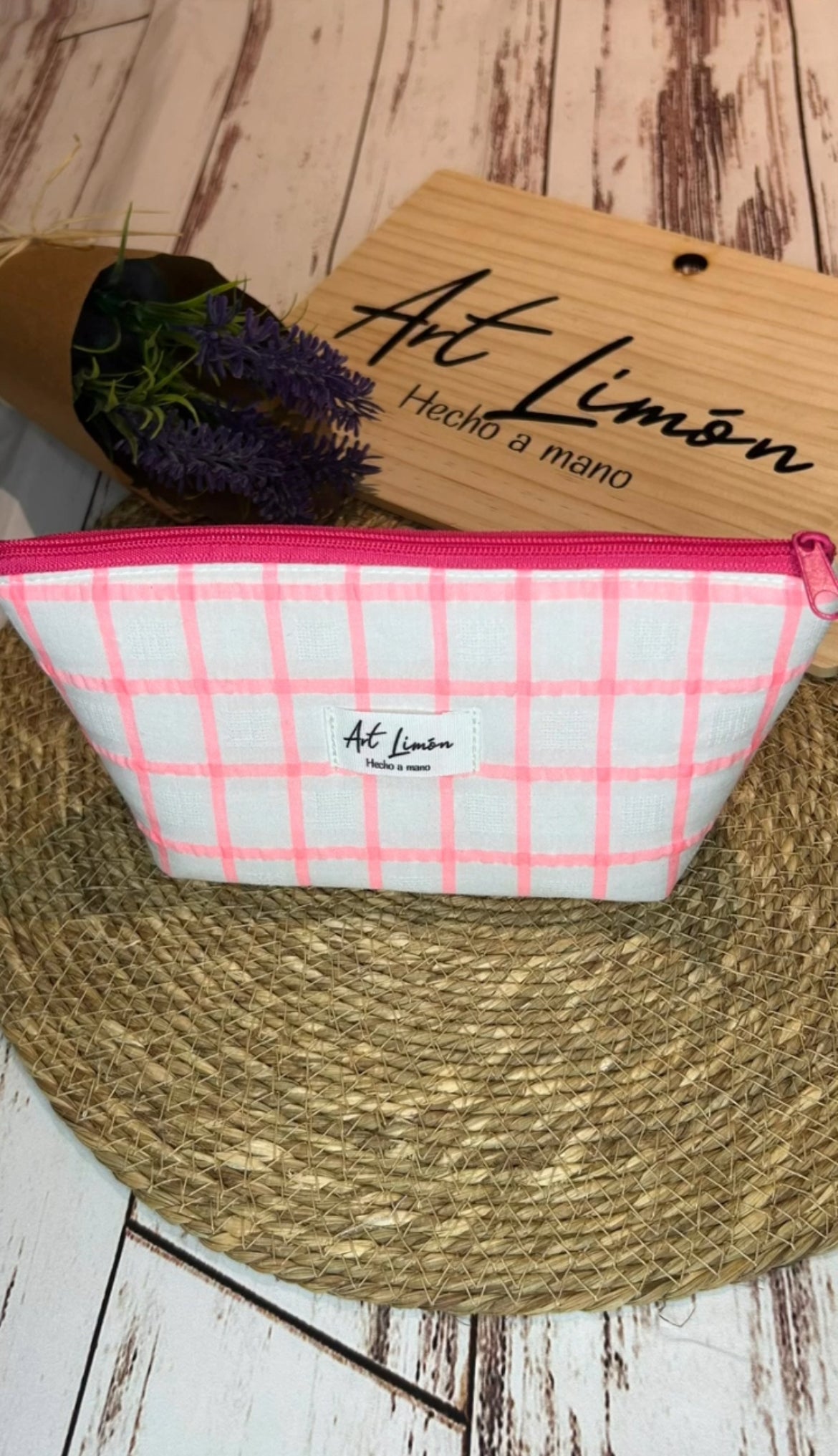 Mini neceser Ventana rosa fluor
