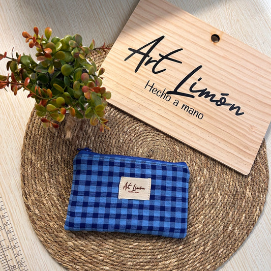 Monedero Vichy azul